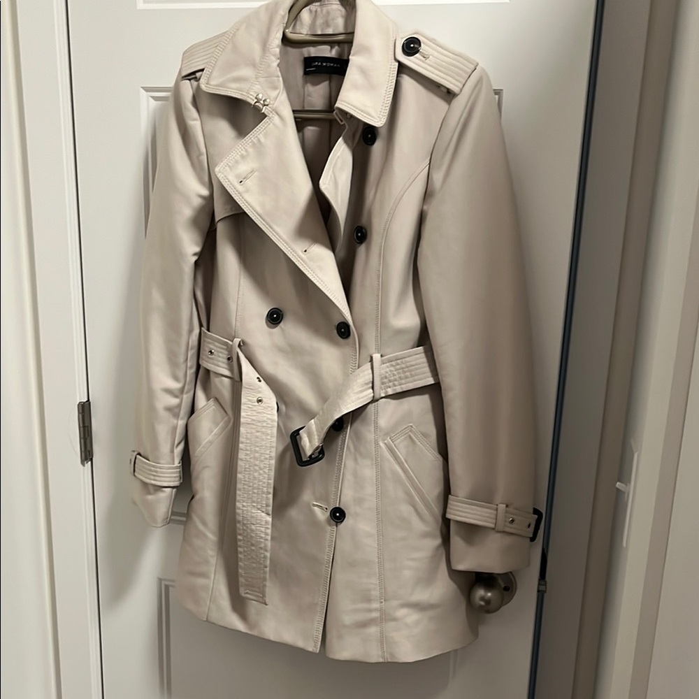 Zara tan Trench Coat with Belted Waist